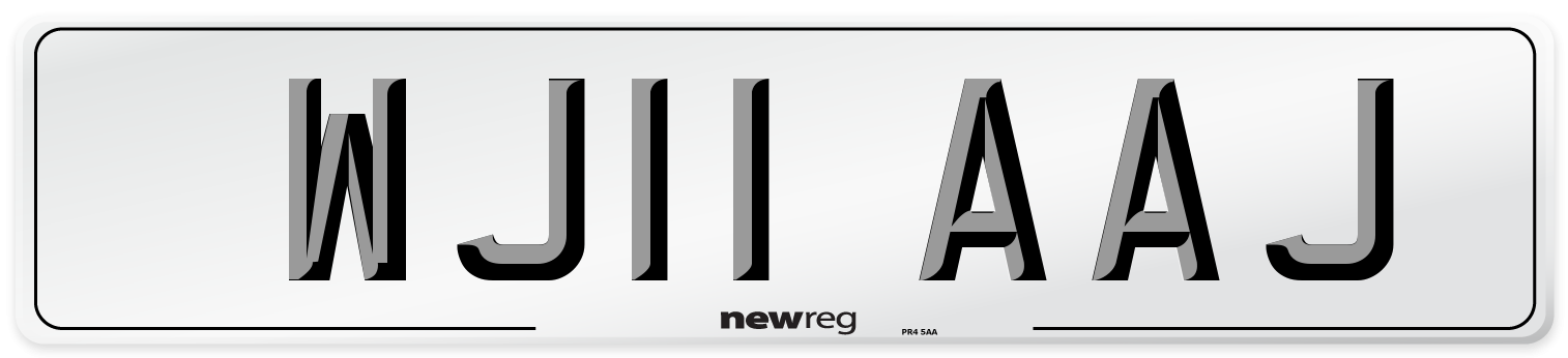 WJ11 AAJ Number Plate from New Reg